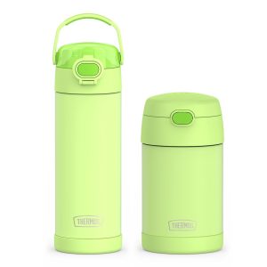 16oz FUNtainer Water Bottle with Locking Lid & Food Jar Bundle - Neon Lime
